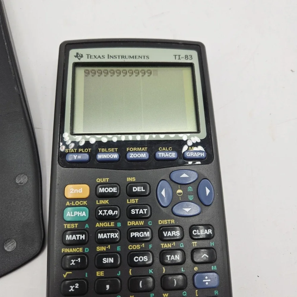 Texas Instruments TI-83 Handheld Graphing Calculator With Sleeve, Tested & Works